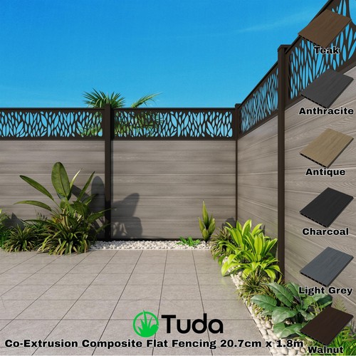 Composite flat fence - flat, boards