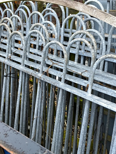 Silver metal garden - metal, fence