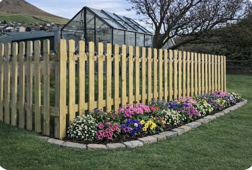 Wooden picket fence - wooden,