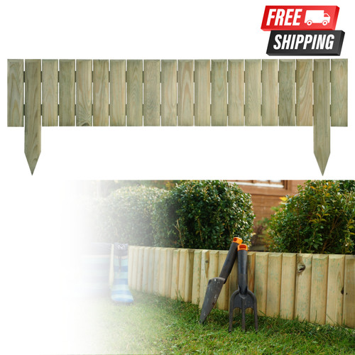 Wooden log picket fence - wooden, panels