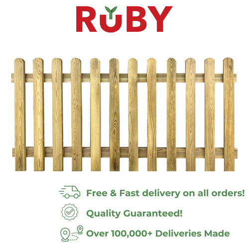 Ruby picket panels 6ft wooden - panels,