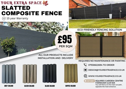 Slatted composite fence 95 - composite,