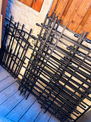 Black metal decorative fence - black,