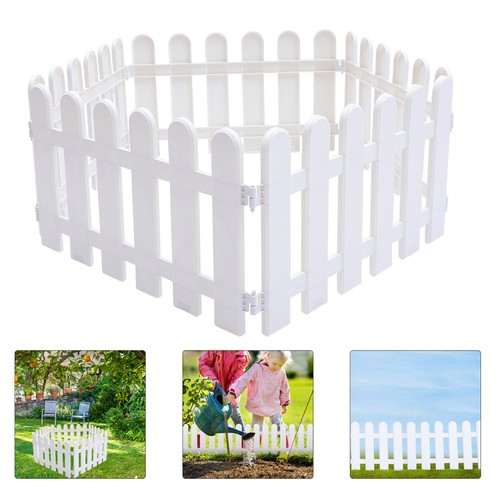 White plastic garden - garden, fence